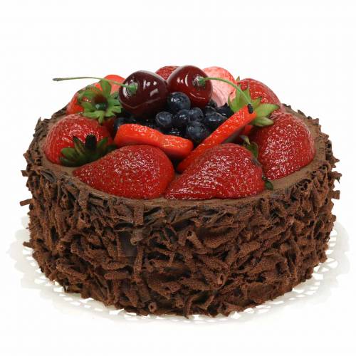 Floristik21 Schoko-Sahne-Torte künstlich Ø15cm H11,5cm