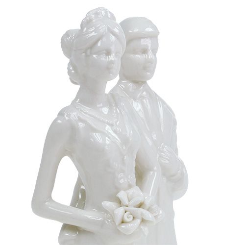 Floristik21 Tortenfigur Brautpaar weiß 17cm