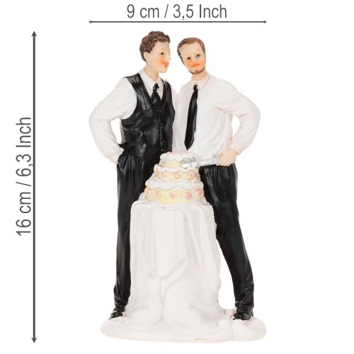 Tortenfigur Männerpaar mit Torte 16,5cm | Floristik21.de