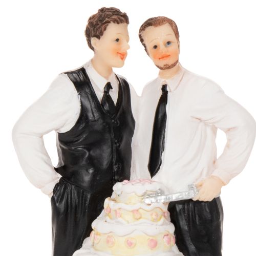 Tortenfigur Männerpaar mit Torte 16,5cm | Floristik21.de