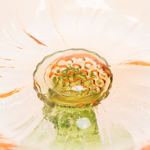 Artikel Dekoteller Glasblume mit Fuß 15cm für Tischdekoration innen