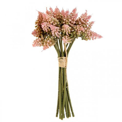 Floristik21 Traubenhyazinthe künstlich Hyazinthe Rosa 28cm 12St im Bund