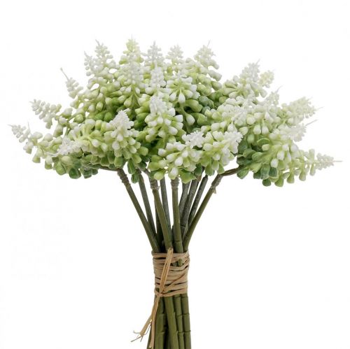 Traubenhyazinthe künstlich Hyazinthe Weiß 28cm 12St im Bund