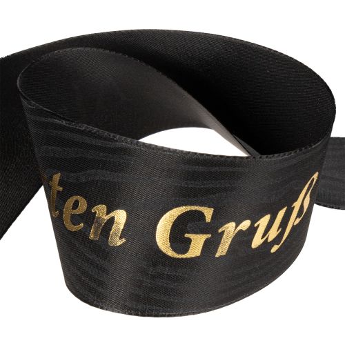 Artikel Gedenkschleife Schwarz mit Goldschrift Als letzten Gruß 20m für Trauerfloristik