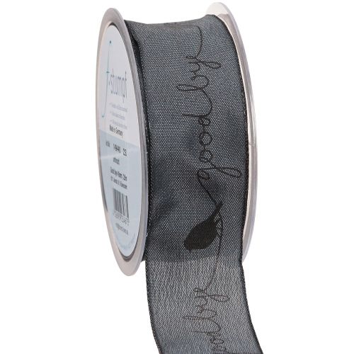 Floristik21 Elegantes Organzaband Vögel Schwarz 40mm 20m für stilvolle Floristik-Deko