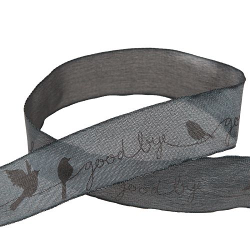 Artikel Elegantes Organzaband Vögel Schwarz 40mm 20m für stilvolle Floristik-Deko