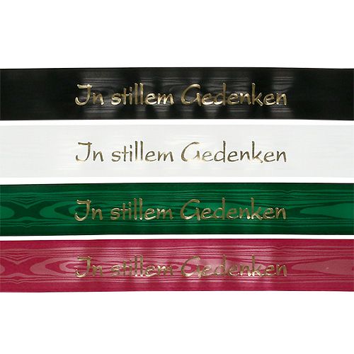 Floristik21 Trauerband farbig „In stillem Gedenken“ 12St