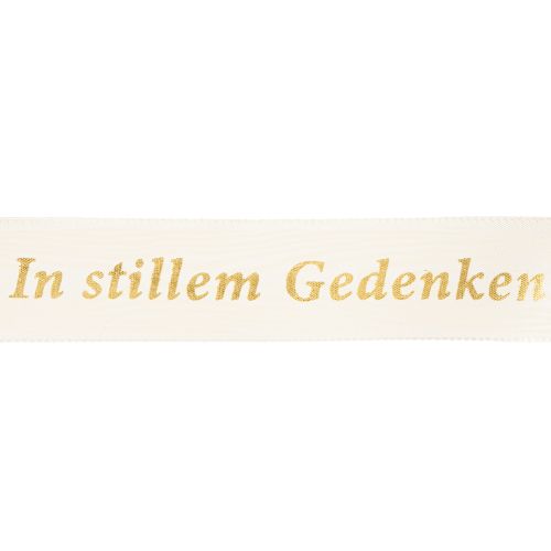 Artikel Hochwertige Gedenkschleife In stillem Gedenken – 20 m Trauerband für stilvolle Floristik