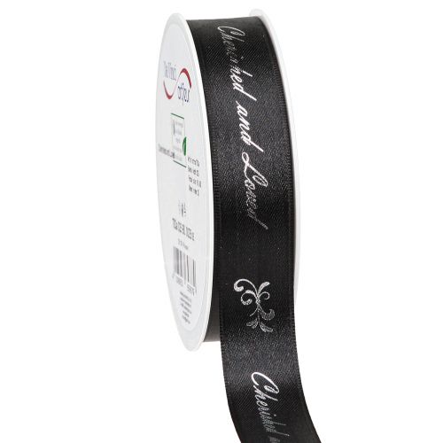 Floristik21 Trauerband Schwarz Silber 25mm 25m Dekoration Kranz Floristik Band