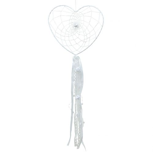 Floristik21 Traumfänger Herz Weiß 55cm 2St