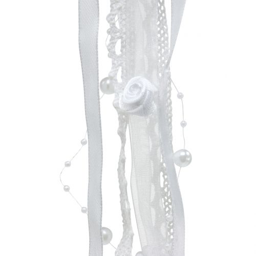 Floristik21 Traumfänger Herz Weiß 55cm 2St