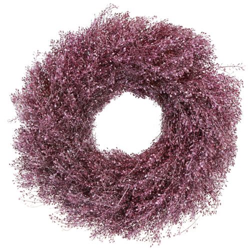 Artikel Trockenblumen Kranz in Lila Metallic Ø33cm - Eleganter Wand- und Tischschmuck, Pflegeleicht