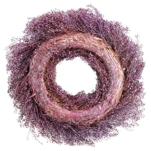 Artikel Trockenblumen Kranz in Lila Metallic Ø33cm - Eleganter Wand- und Tischschmuck, Pflegeleicht