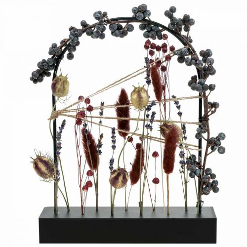 Trockenblumen Holzleiste Blumenleiste Trockenblumen Bogen 25×20cm