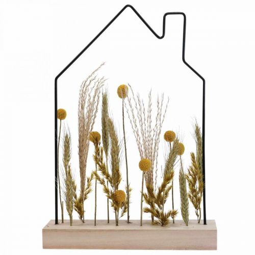 Floristik21 Trockenblumen Blumenleiste Trockenblumen Haus 34,5×24,5cm