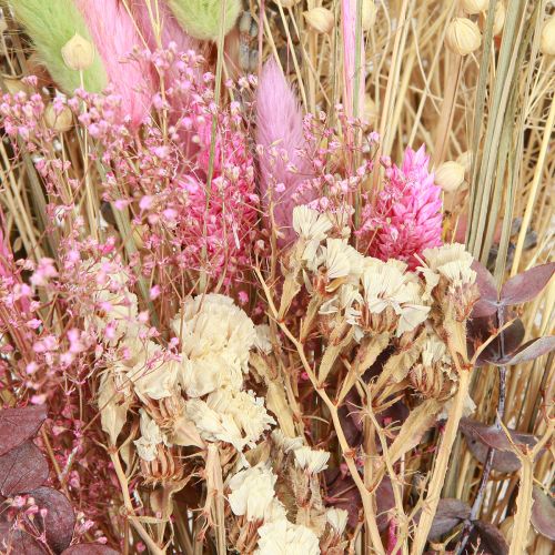 Artikel Trockenblumenstrauß Rosa Grün Lagurus Eukalyptus 150g, Dekoidee für Zuhause und Events