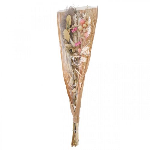 Floristik21 Trockenblumenstrauß Boho Rosa Gebleicht Trockendeko 80cm 140g