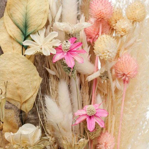 Floristik21 Trockenblumenstrauß Boho Rosa Gebleicht Trockendeko 80cm 140g