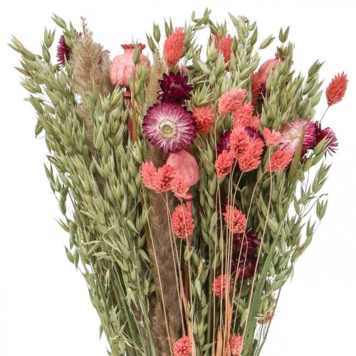 Floristik21 Trockenblumenstrauß Strohblumen Getreide Mohnkapsel Phalaris Riedgras 55cm