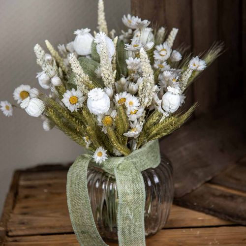 Floristik21 Trockenblumenstrauß Strohblumen Getreide Mohnkapsel Trockengras 50cm