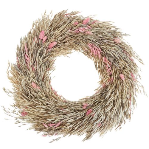 Trockenkranz Hafer Phalaris Kranz Natur Rosa Ø44cm