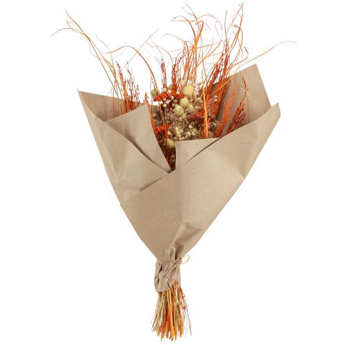 Artikel Trockenstrauß mit Distel und Schafgarbe Orange Gebleicht 55cm 150g