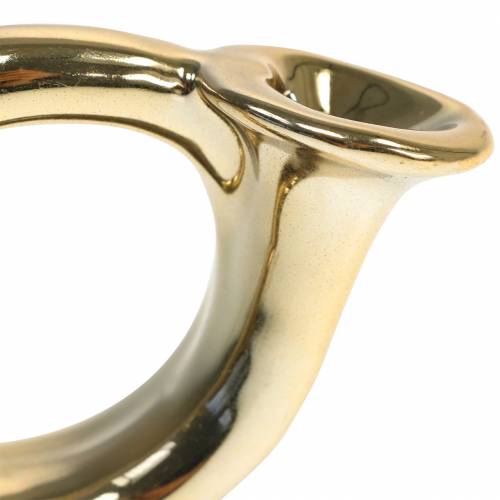 Floristik21 Christbaumschmuck Trompete und Horn zum Hängen Gold 9,5cm 2 St