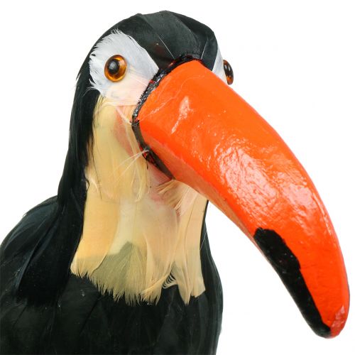Deko Tukan mit Federn Schwarz L37cm