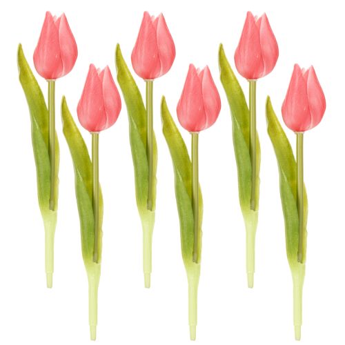 Artikel Naturgetreue künstliche Tulpenblumen 21cm Rosa 6er-Set für dekorative Tischvasen