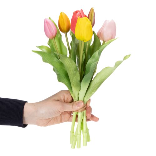 Artikel Künstliche Tulpen 30cm bunt 7 Stück - Dekoblumen für Vasen und Frühlingsdekoration