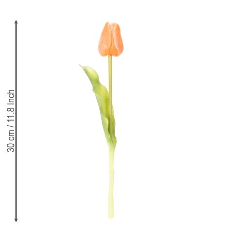 Artikel Künstliche Tulpen 30 cm im Strauß, 7 Stück, Frühlingsdekoration in lebendigem Orange