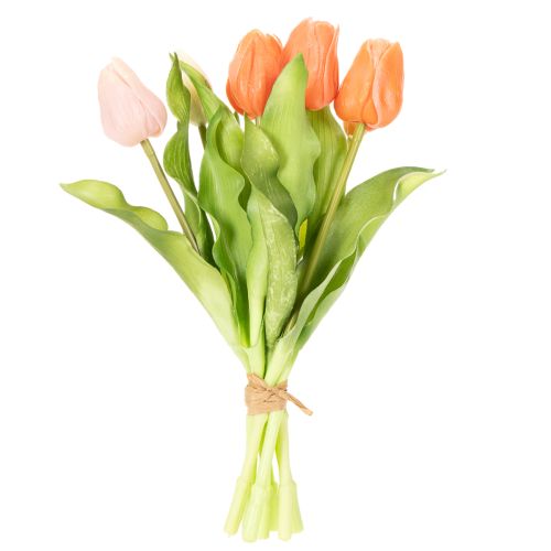 Artikel Künstliche Tulpen 30 cm im Strauß, 7 Stück, Frühlingsdekoration in lebendigem Orange