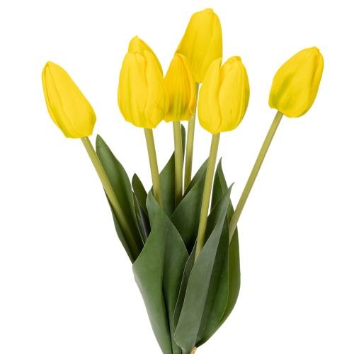 Tulpen Kunstblumen gelb 40cm – Realistische Frühlingsdeko für vielseitige Arrangements, 7 Stück