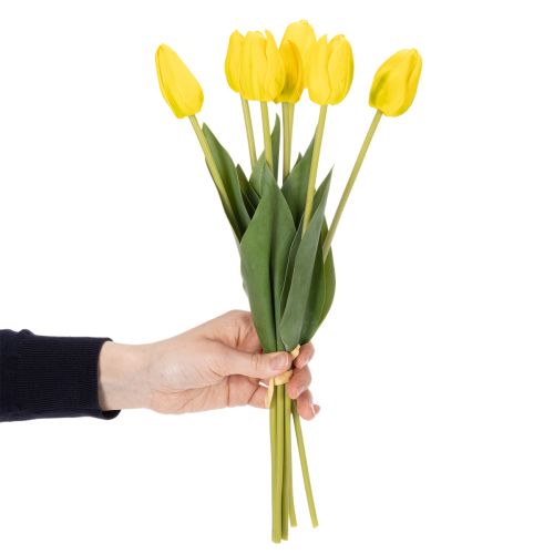 Artikel Tulpen Kunstblumen gelb 40cm – Realistische Frühlingsdeko für vielseitige Arrangements, 7 Stück