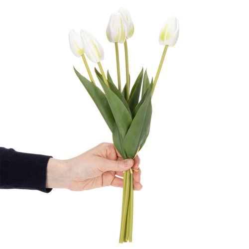 Artikel Dekorative Kunsttulpen in Weiß, 40cm, 5 Stück für stilvolle Dekorationen