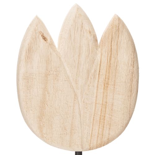 Artikel Dekorative Holz-Tulpe auf Metallfuß 47,5 cm - Elegante Dekofigur für Wohn- und Geschäftsräume