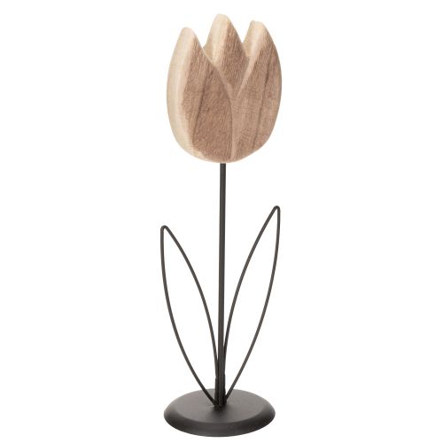 Tulpen Dekoobjekt 33,5 cm aus Holz und Metall für stilvolle Raumdekoration