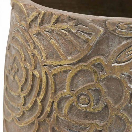 Übertopf Gold Blüten Keramik Blumentopf Ø21cm H22,5cm
