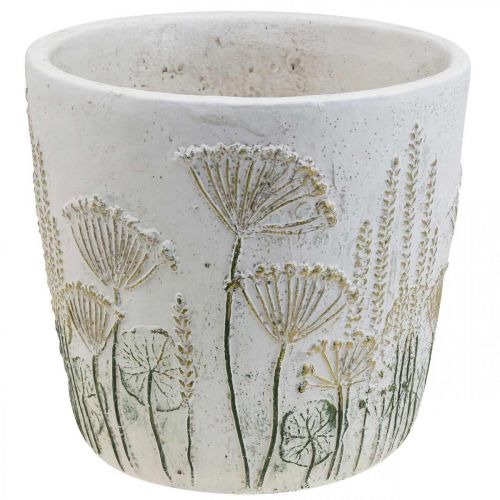 Floristik21 Übertopf Groß Blumentopf Keramik Weiß Gold Ø20,5cm H20cm