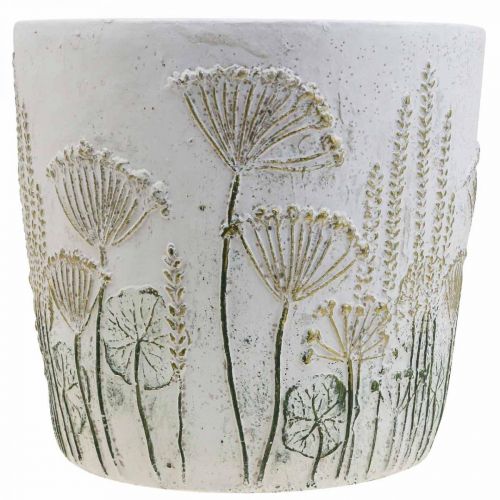 Floristik21 Übertopf Groß Blumentopf Keramik Weiß Gold Ø20,5cm H20cm