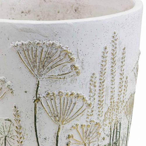 Artikel Übertopf Groß Blumentopf Keramik Weiß Gold Ø20,5cm H20cm