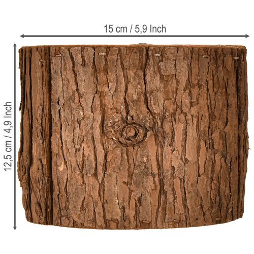 Floristik21 Rustikaler Übertopf Holz rund Pflanztopf Pinienrinde Ø15cm H12,5cm Dekoration