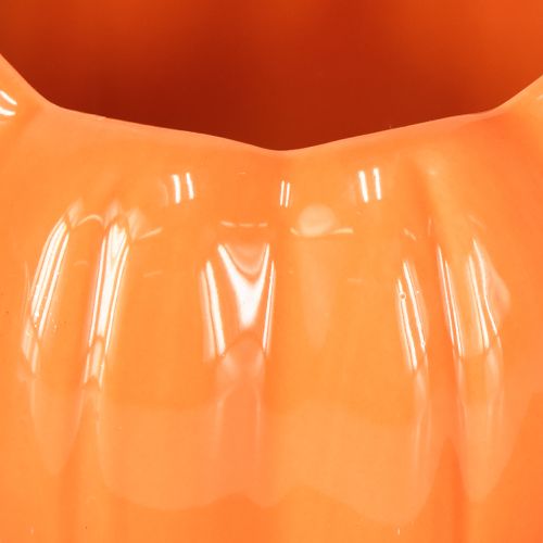 Übertopf Keramik Kürbis Pflanztopf Orange Ø9,5cm H6,5cm 4 St für Hotellerie Dekoration | Floristik21.de