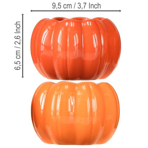 Übertopf Keramik Kürbis Pflanztopf Orange Ø9,5cm H6,5cm 4 St für Hotellerie Dekoration | Floristik21.de