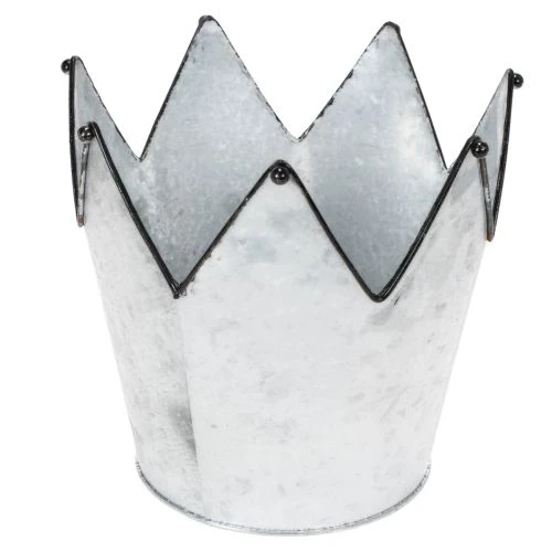 Übertopf Krone Metall Deko Zink Ø21,5/19,5/17cm 3er-Set | Floristik21.de