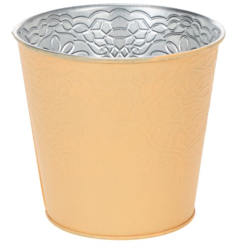 Artikel Übertopf Metall Blumenübertopf Pastell Orange Ø13,5cm H12,5cm