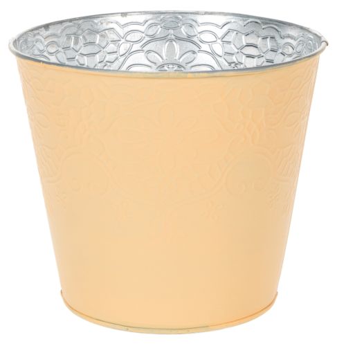 Artikel Übertopf Metall Blumenübertopf Pastell Orange Ø16cm H14cm