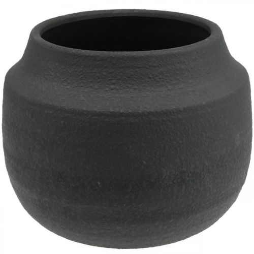 Übertopf Schwarz Keramik Blumenkübel Ø27cm H23cm