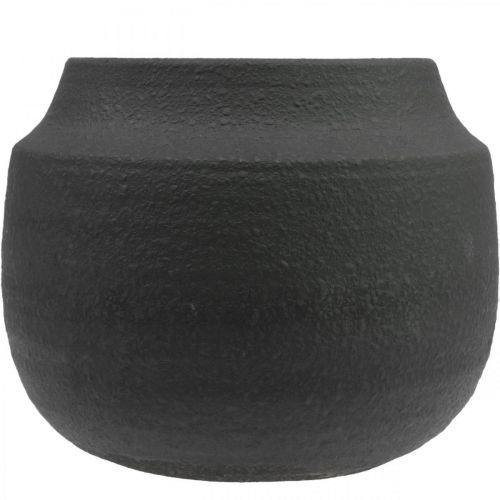 Floristik21 Übertopf Schwarz Keramik Blumenkübel Ø27cm H23cm