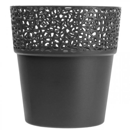Floristik21 Übertopf Kunststoff Blumentopf Anthrazit Ø11,5cm H12,5cm
